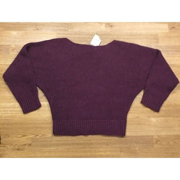 NWT Forever 21 Sweater Womens Sz Small Maroon Boat Neck Pullover Dolman Sleeve * - Picture 1 of 11